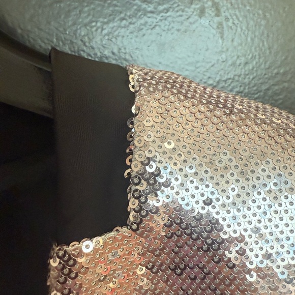 Avec Les Filles (Anthropologie) M EUC sequin Shimmering Silver/pink Blazer - Picture 5 of 14